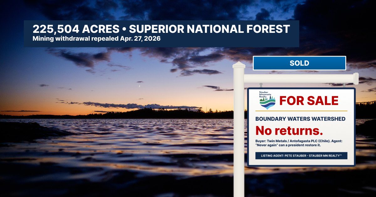 Boundary Waters Watershed  Luxury Mining Estate
